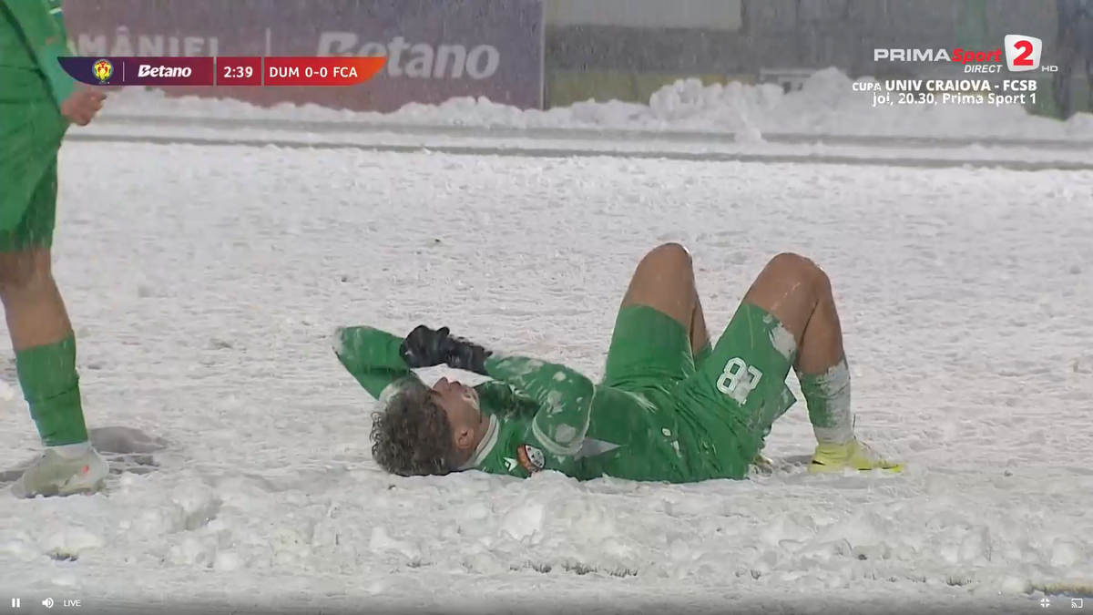 Dumbrăvița - FC Argeș, disputat pe zăpadă