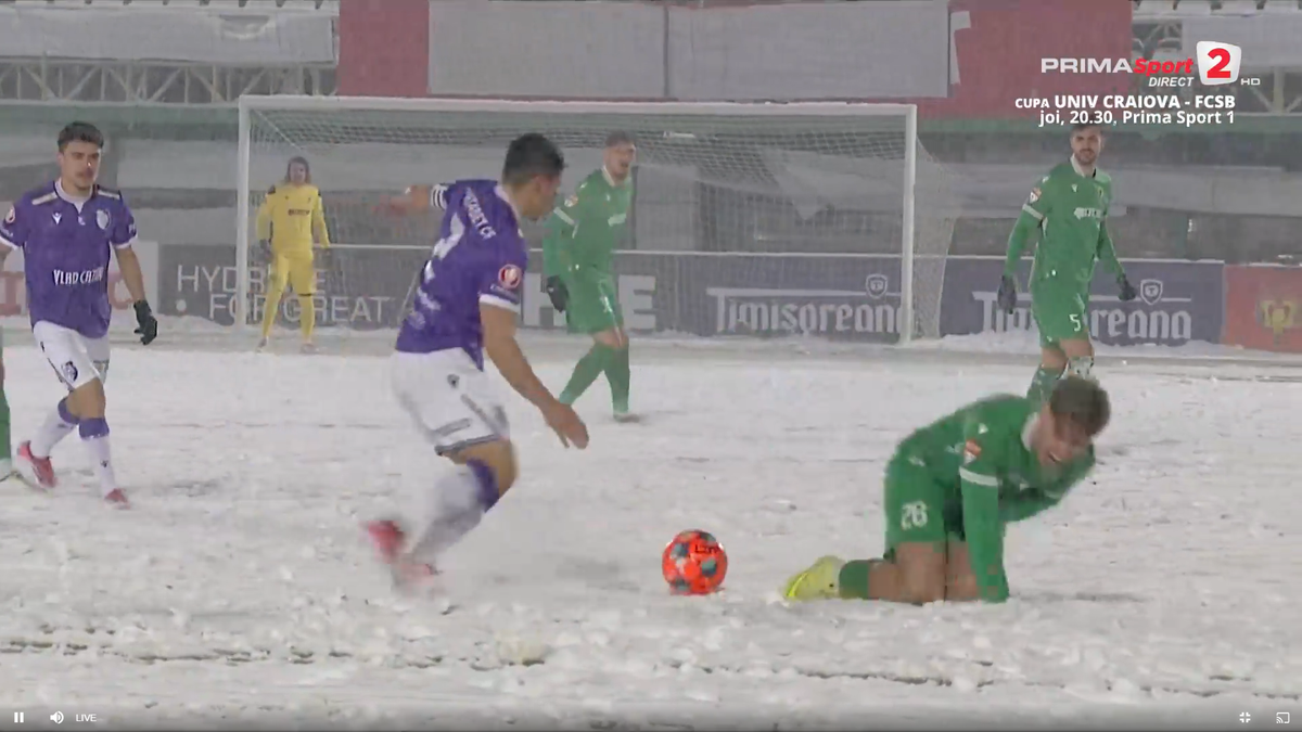 Dumbrăvița - FC Argeș, disputat pe zăpadă