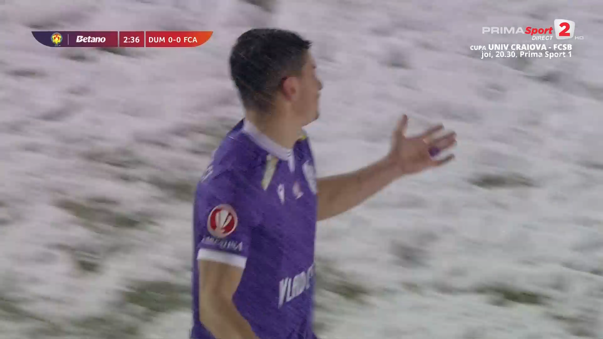 Dumbrăvița - FC Argeș, disputat pe zăpadă