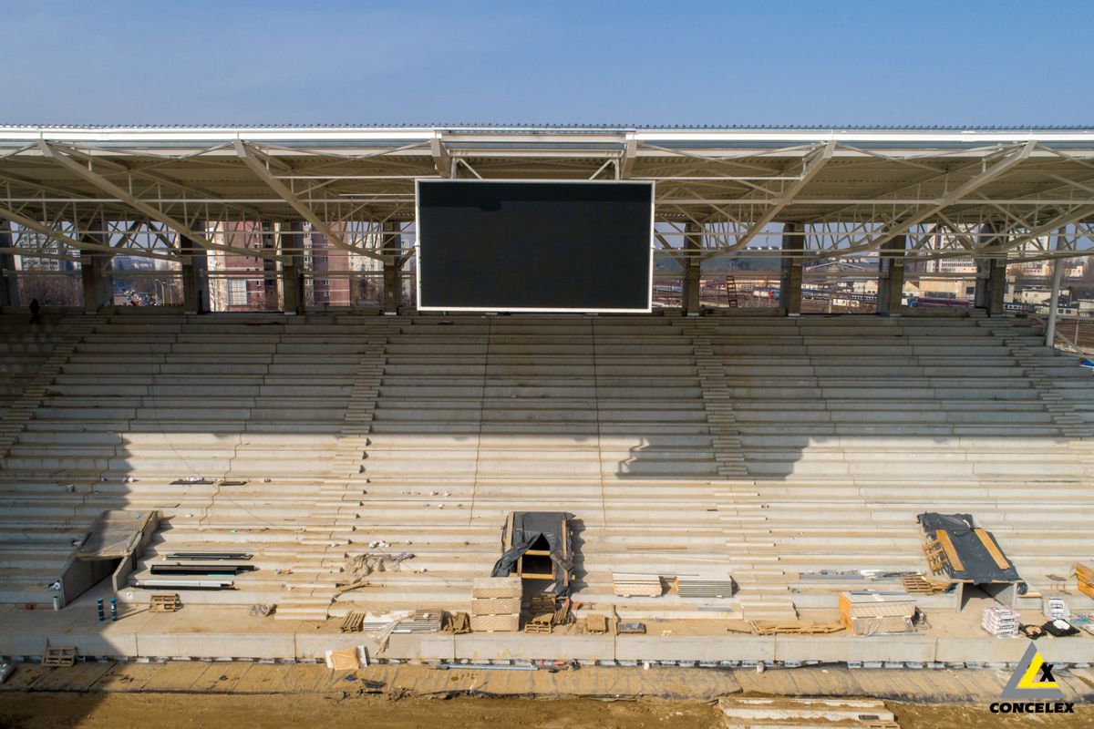FOTO Noi imagini de la stadionul Rapid! S-au montat primele scaune