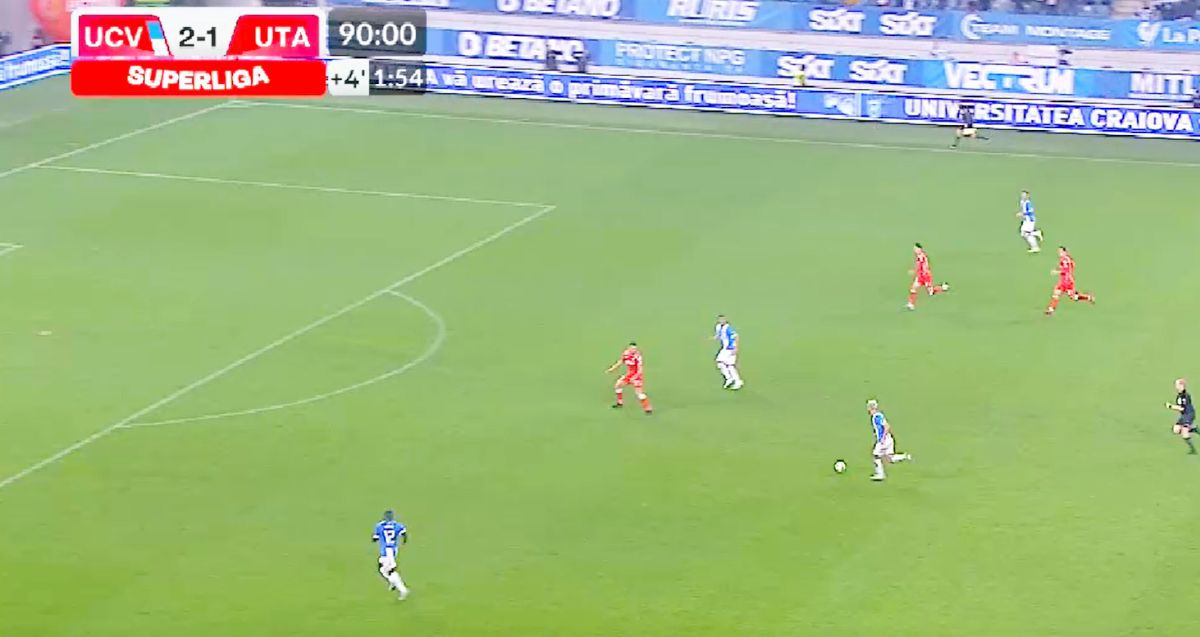 Andrei Ivan s-a făcut de râs în CSU Craiova - UTA / FOTO: Capturi TV @Digi Sport 1