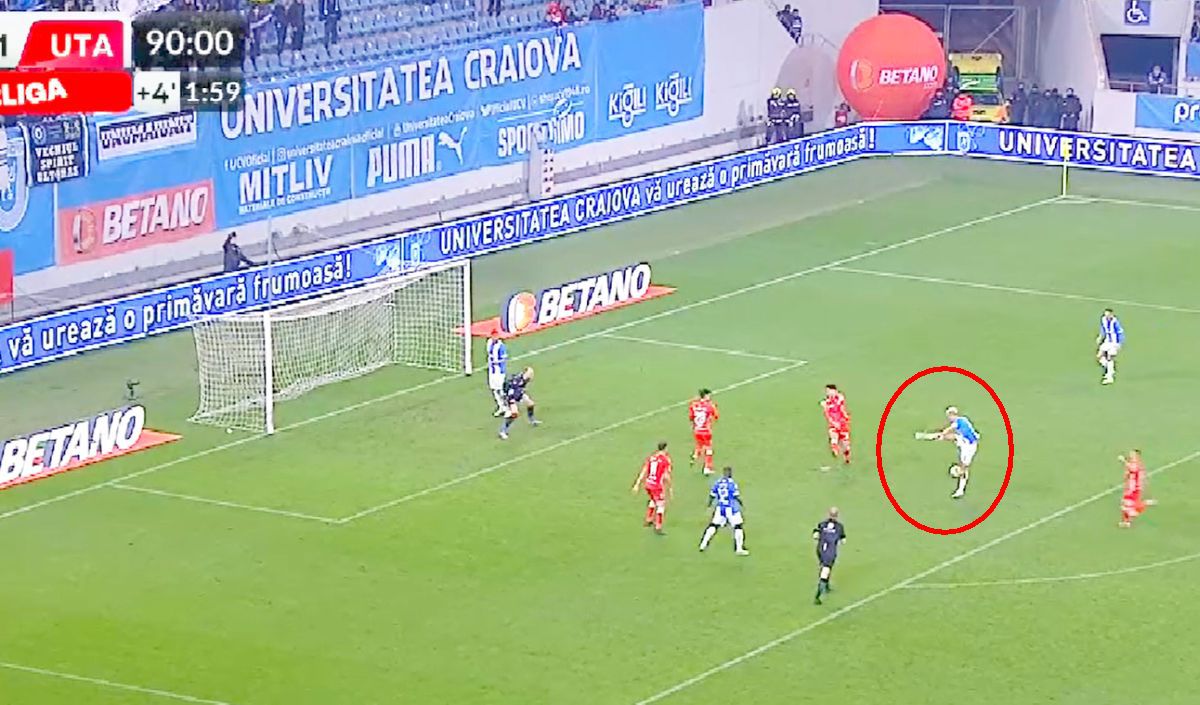 Andrei Ivan s-a făcut de râs în CSU Craiova - UTA / FOTO: Capturi TV @Digi Sport 1