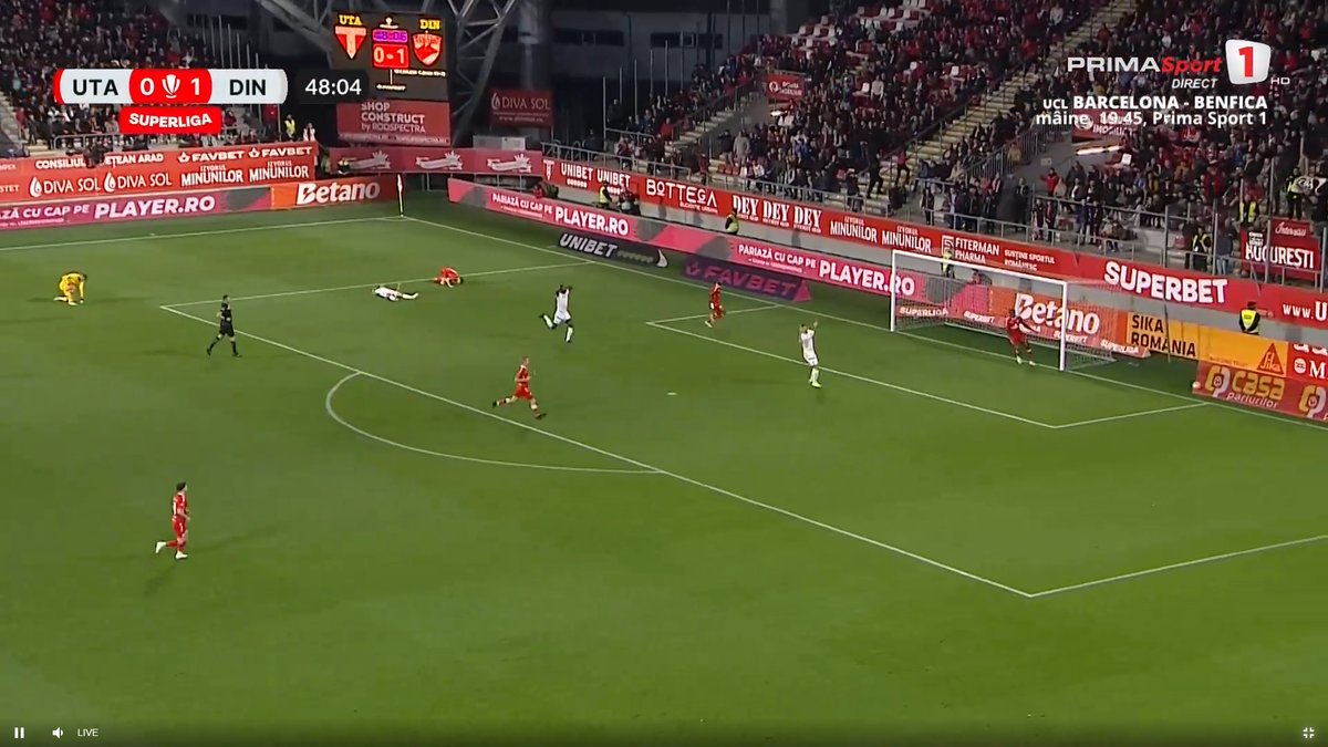 Ratarea lui Milanov în UTA - Dinamo