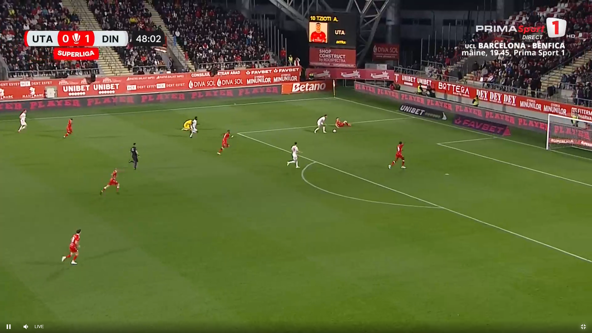 Ratarea lui Milanov în UTA - Dinamo