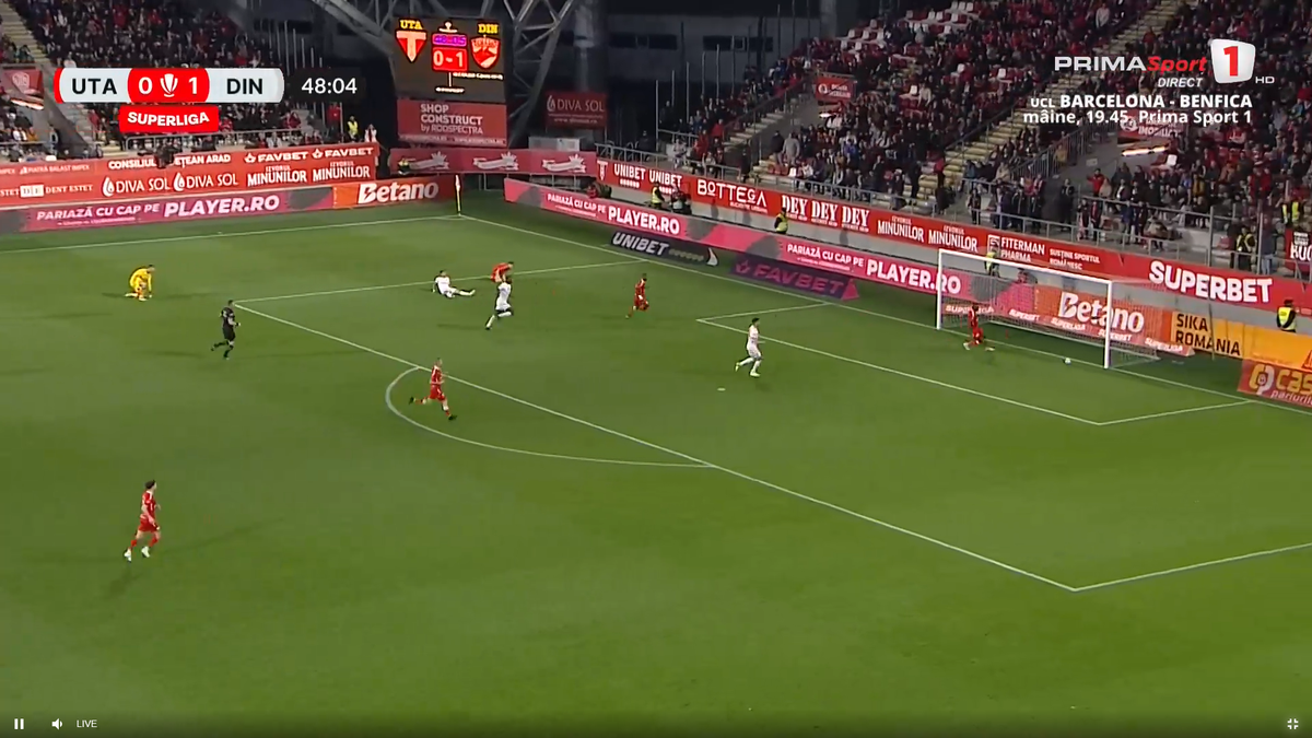 Ratarea lui Milanov în UTA - Dinamo