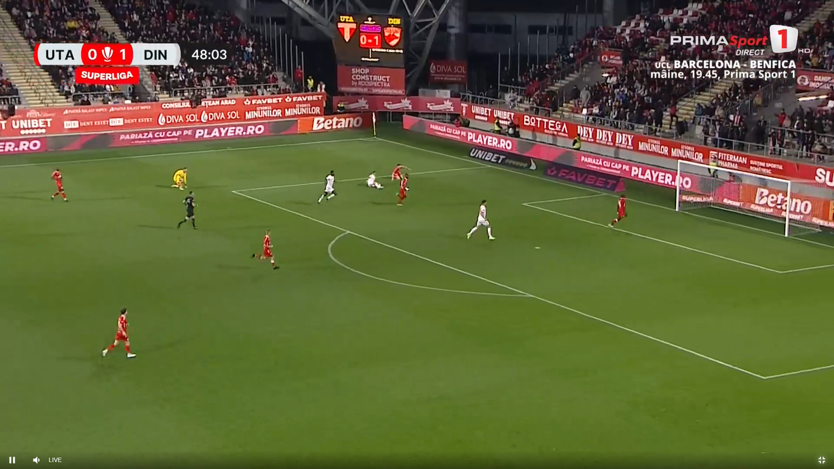 Ratarea lui Milanov în UTA - Dinamo