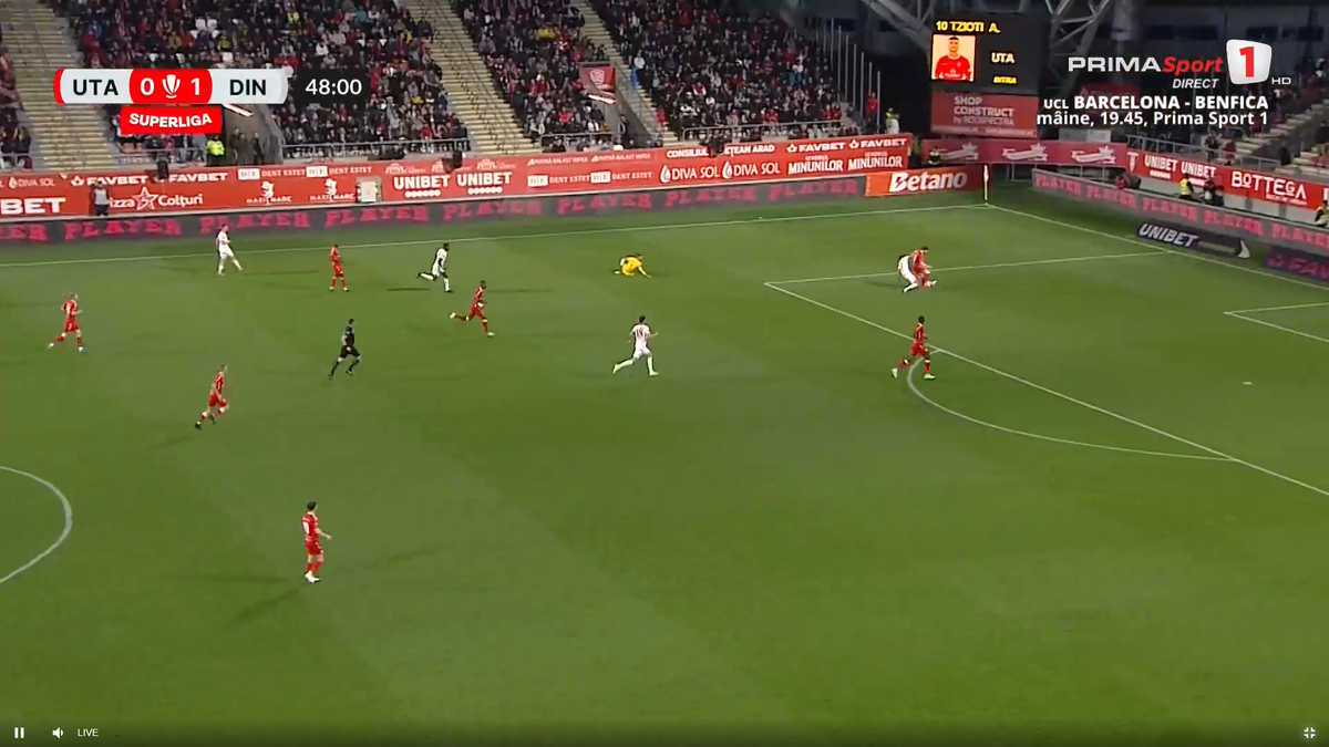 Ratarea lui Milanov în UTA - Dinamo