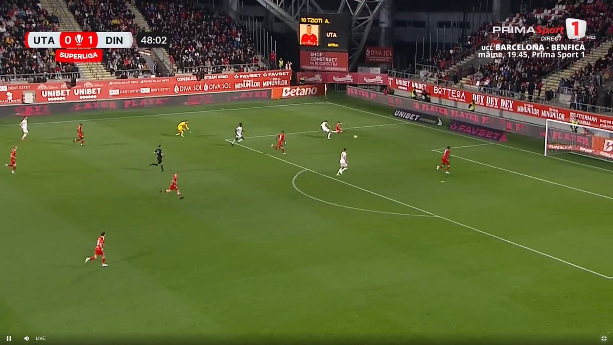 Ratarea lui Milanov în UTA - Dinamo