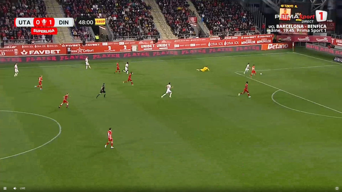 Ratarea lui Milanov în UTA - Dinamo