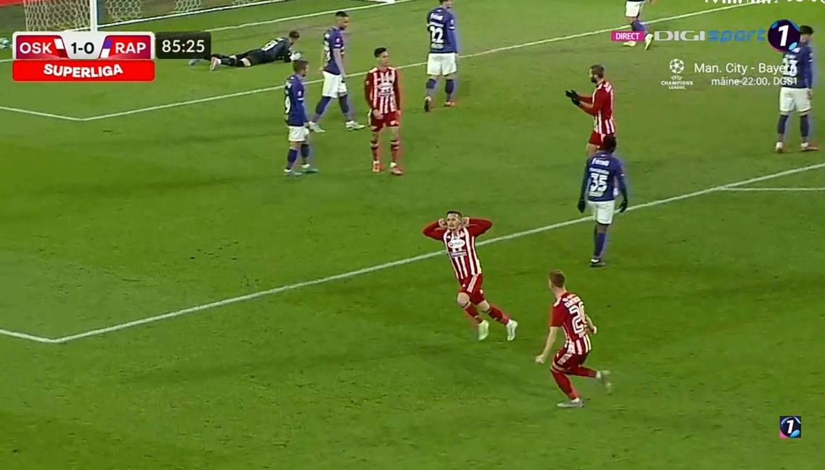 Gol „invizibil” în Sepsi - Rapid » Ce s-a întâmplat pe transmisiunea TV