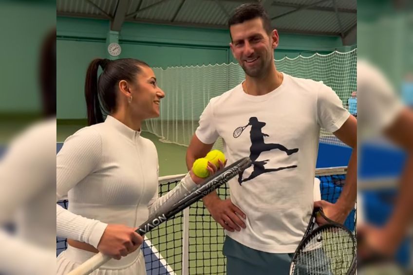Bojana Jovanovic, alături de Novak Djokovic // foto: Instagram