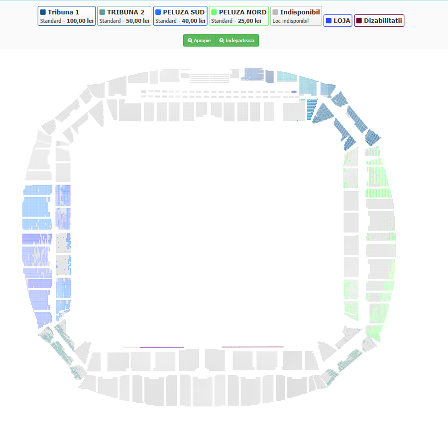 Planul Stadionului „Ion Oblemenco” Câte bilete s-au vândut cu 3 zile înainte de meciul Universitatea Craiova - FCSB » Oltenii speră să fie sold-out