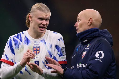 Erling Haaland și Stale Solbakken, selecționerul Norvegiei / Foto: Imago Images