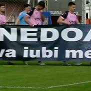 Corvinul Hunedoara, banner special pentru Mircea Lucescu // Captură FOTO: Prima Sport 1