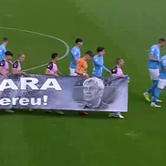 Corvinul Hunedoara, banner special pentru Mircea Lucescu // Captură FOTO: Prima Sport 1