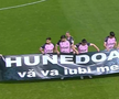 Corvinul Hunedoara, banner special pentru Mircea Lucescu // Captură FOTO: Prima Sport 1