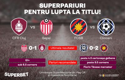 Maratonul pentru titlu continuă! CFR și FCSB vin cu SuperPariuri!