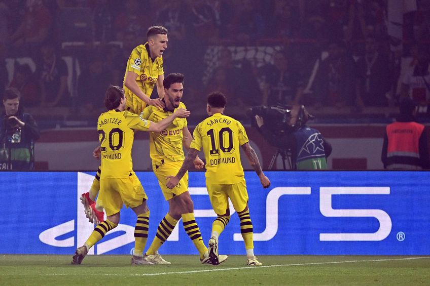Bucuria jucătorilor lui Dortmund, după golul lui Hummels cu PSG