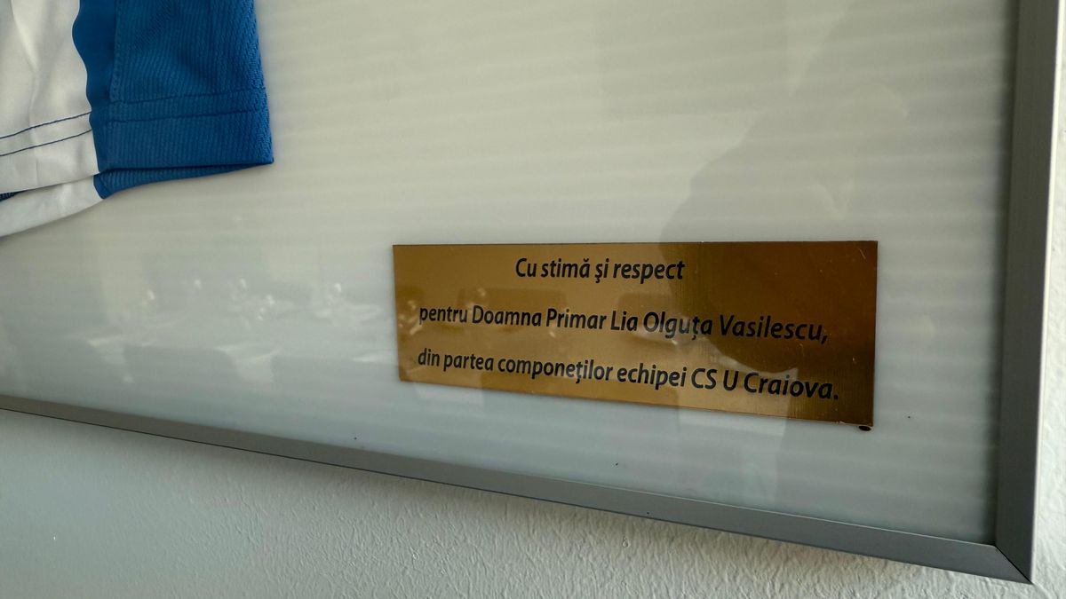 Cum arată loja pe care primarul Lia Olguța Vasilescu o are la stadionul din Craiova! Ce a agățat pe pereți