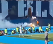 Fanii lui Hajduk au incendiat bannerul galeriei Dinamo Zagreb // Capturi FOTO: X