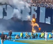 Fanii lui Hajduk au incendiat bannerul galeriei Dinamo Zagreb // Capturi FOTO: X