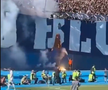 Fanii lui Hajduk au incendiat bannerul galeriei Dinamo Zagreb // Capturi FOTO: X