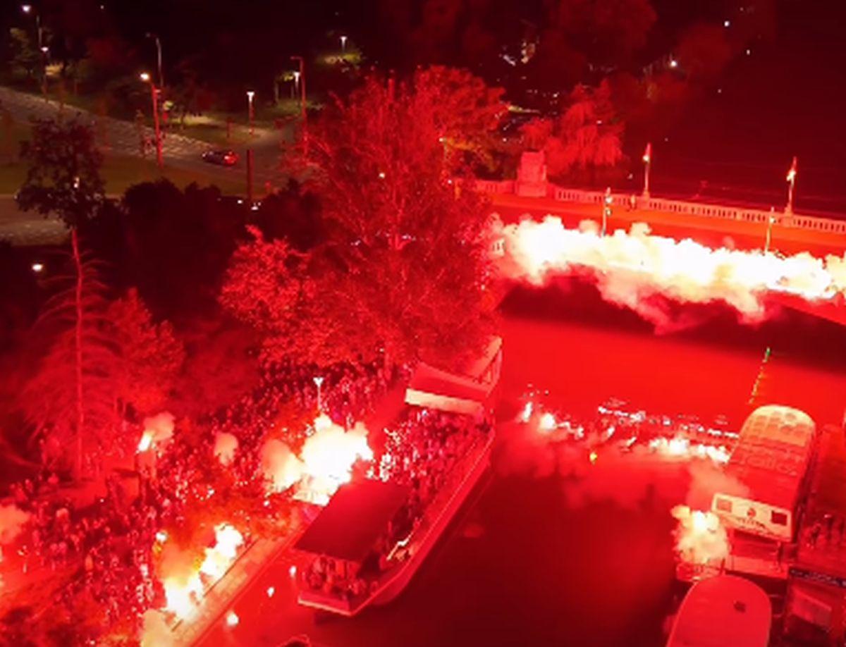 Sărbătoare alb-violet » Au „aprins” malurile Begăi după revenirea lui Poli Timișoara în Liga 2