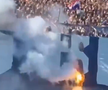 Fanii lui Hajduk au incendiat bannerul galeriei Dinamo Zagreb // Capturi FOTO: X