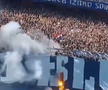 Fanii lui Hajduk au incendiat bannerul galeriei Dinamo Zagreb // Capturi FOTO: X