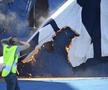 Fanii lui Hajduk au incendiat bannerul galeriei Dinamo Zagreb // Capturi FOTO: X