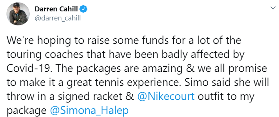 Simona Halep a donat pentru antrenorii șomeri din circuit: „O rachetă de tenis și un echipament”