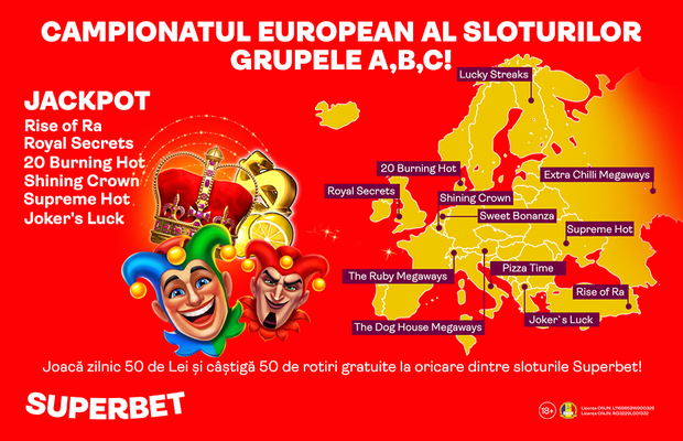 Sloturile Campionatului European sunt la Superbet. Partea 1/2 – Grupele A, B, C