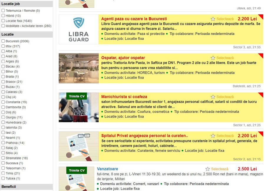 Găsește cele mai noi și atractive oferte de muncă din București și multe alte orașe din țară pe Anuntul.ro