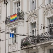 Steagurile LGBTQIA sunt afișate pe multe clădiri