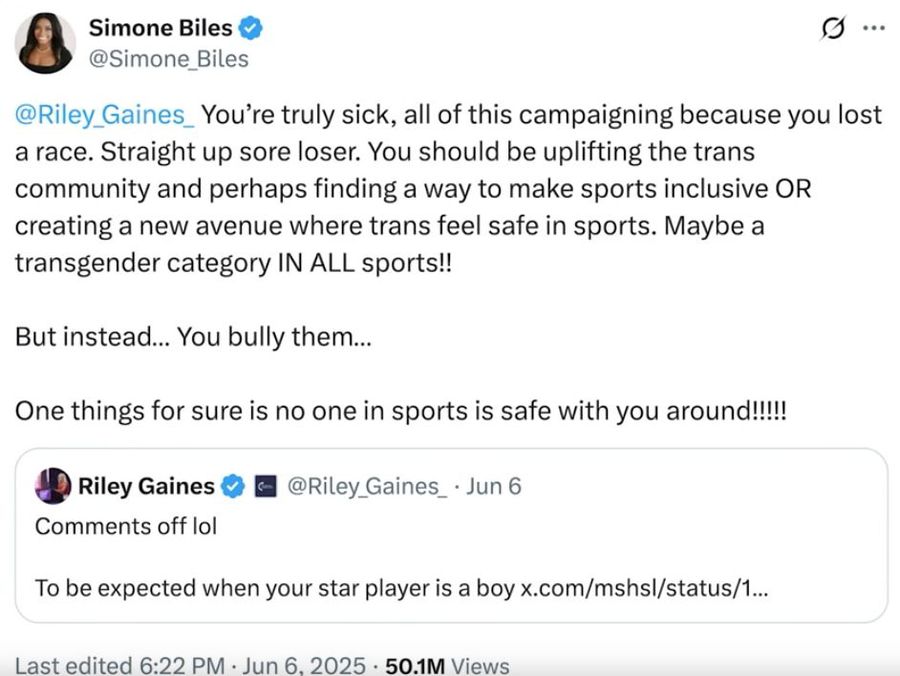 Simone Biles, prinsă într-o dispută verbală violentă: „Ești cu adevărat bolnavă!”