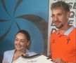 Ionuț Radu, prezentând tricoul lui Celta Vigo, lângă președintele clubului, Maria Mouriño / Foto: GSP.ro