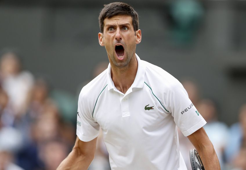 Novak Djokovic la Wimbledon, în victoria din semifinala cu Denis Shapovalov, foto: Imago
