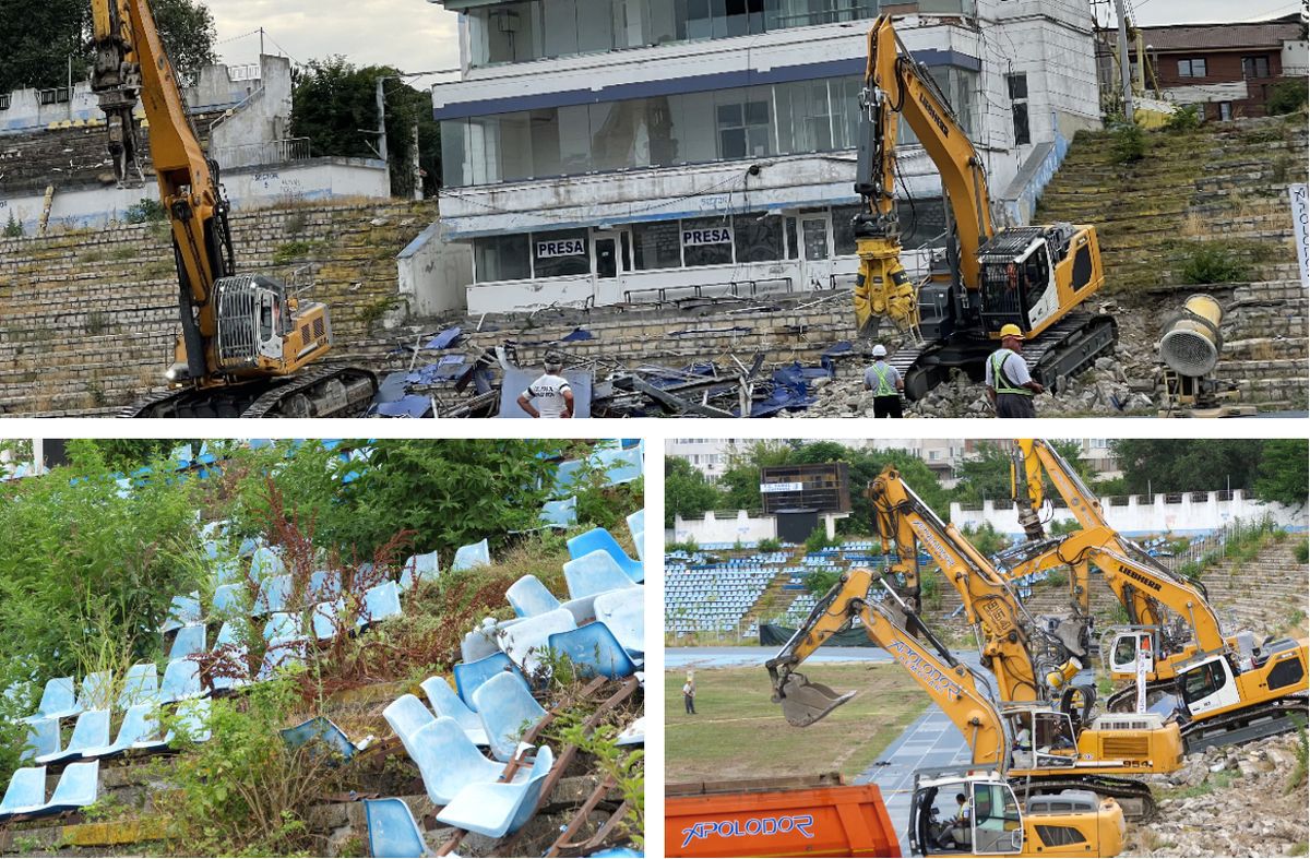 Au intrat buldozerele pe stadionul din Constanța! Imagini spectaculoase surprinse de reporterii GSP + cum va arăta noua arenă