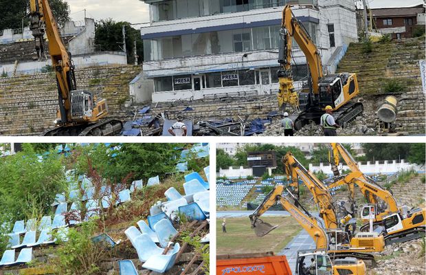Au intrat buldozerele pe stadionul din Constanța! Imagini spectaculoase surprinse de reporterii GSP + cum va arăta noua arenă