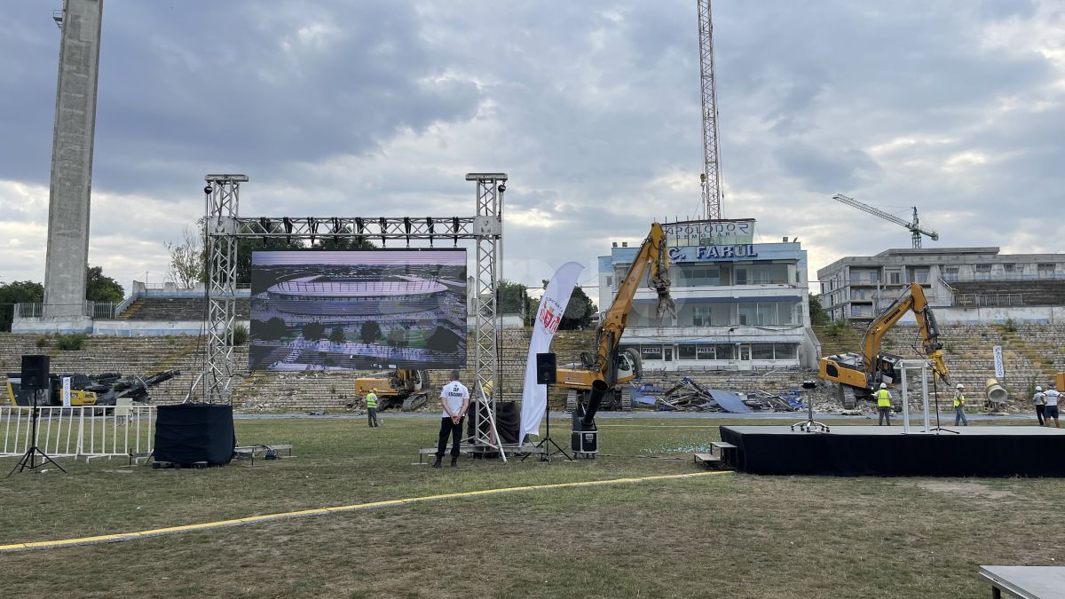 Au intrat buldozerele pe stadionul din Constanța! Imagini spectaculoase surprinse de reporterii GSP + cum va arăta noua arenă