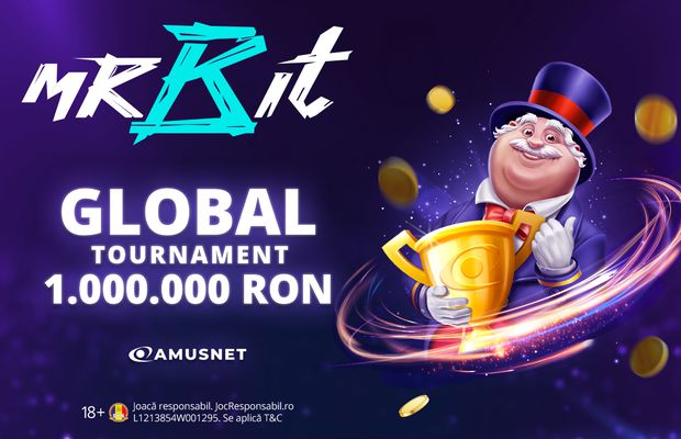 Turneul Global Amusnet România – 1.000.000 RON și Rotiri Gratuite pe Mr Bit