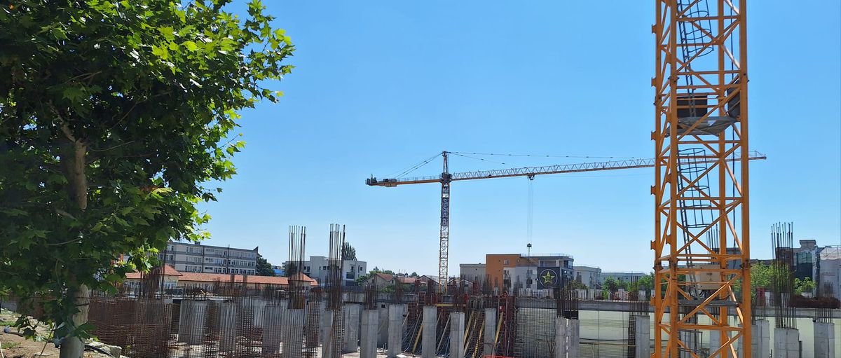 Imagini de pe șantierul velodromului interior de la Craiova, iulie 2025 // foto: GSP