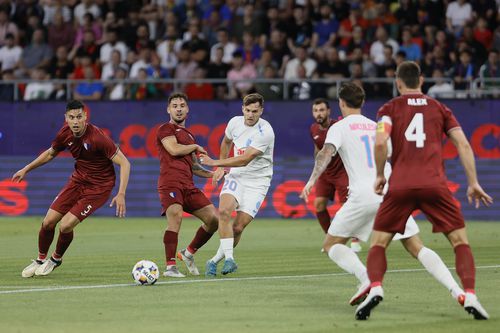 Dennis Politic, în FCSB - Inter d'Escaldes // FOTO: Cristi Preda (GSP)