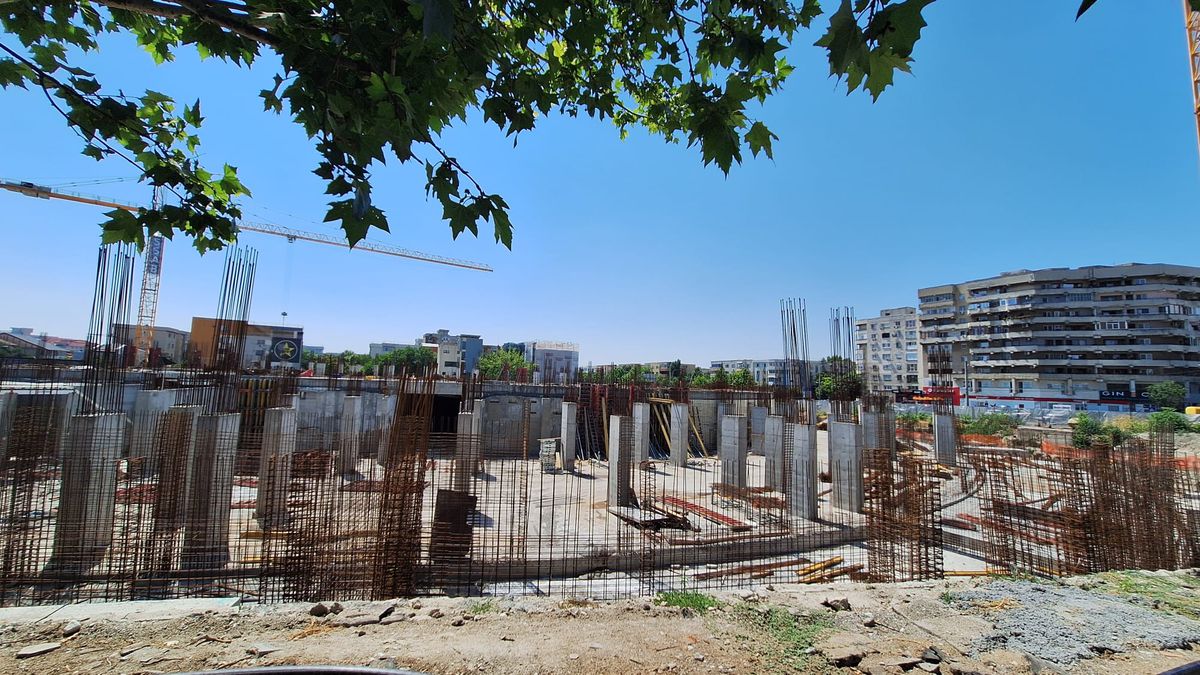 Imagini de pe șantierul velodromului interior de la Craiova, iulie 2025 // foto: GSP