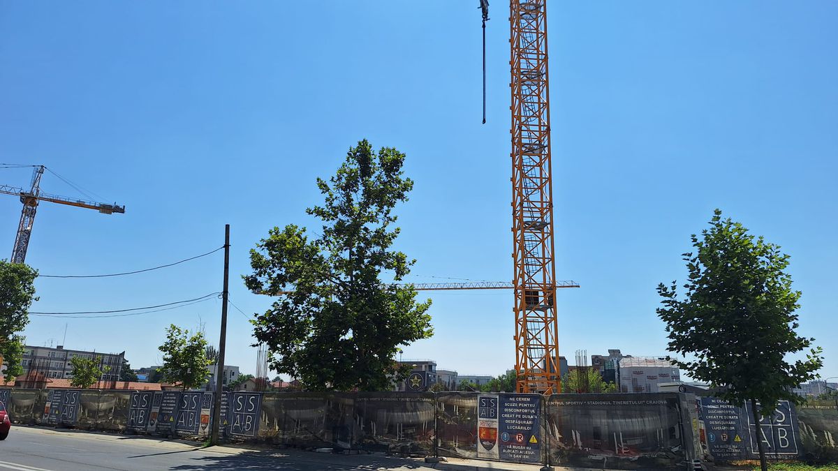 Imagini de pe șantierul velodromului interior de la Craiova, iulie 2025 // foto: GSP