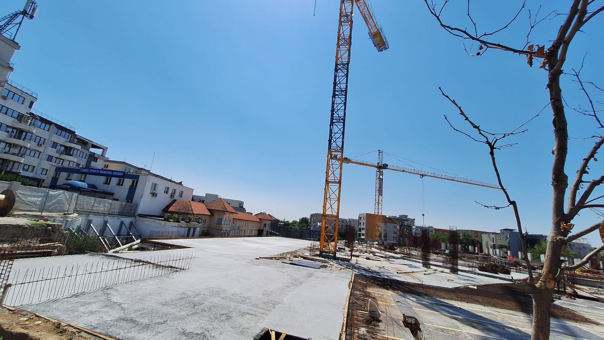Imagini de pe șantierul velodromului interior de la Craiova, iulie 2025 // foto: GSP
