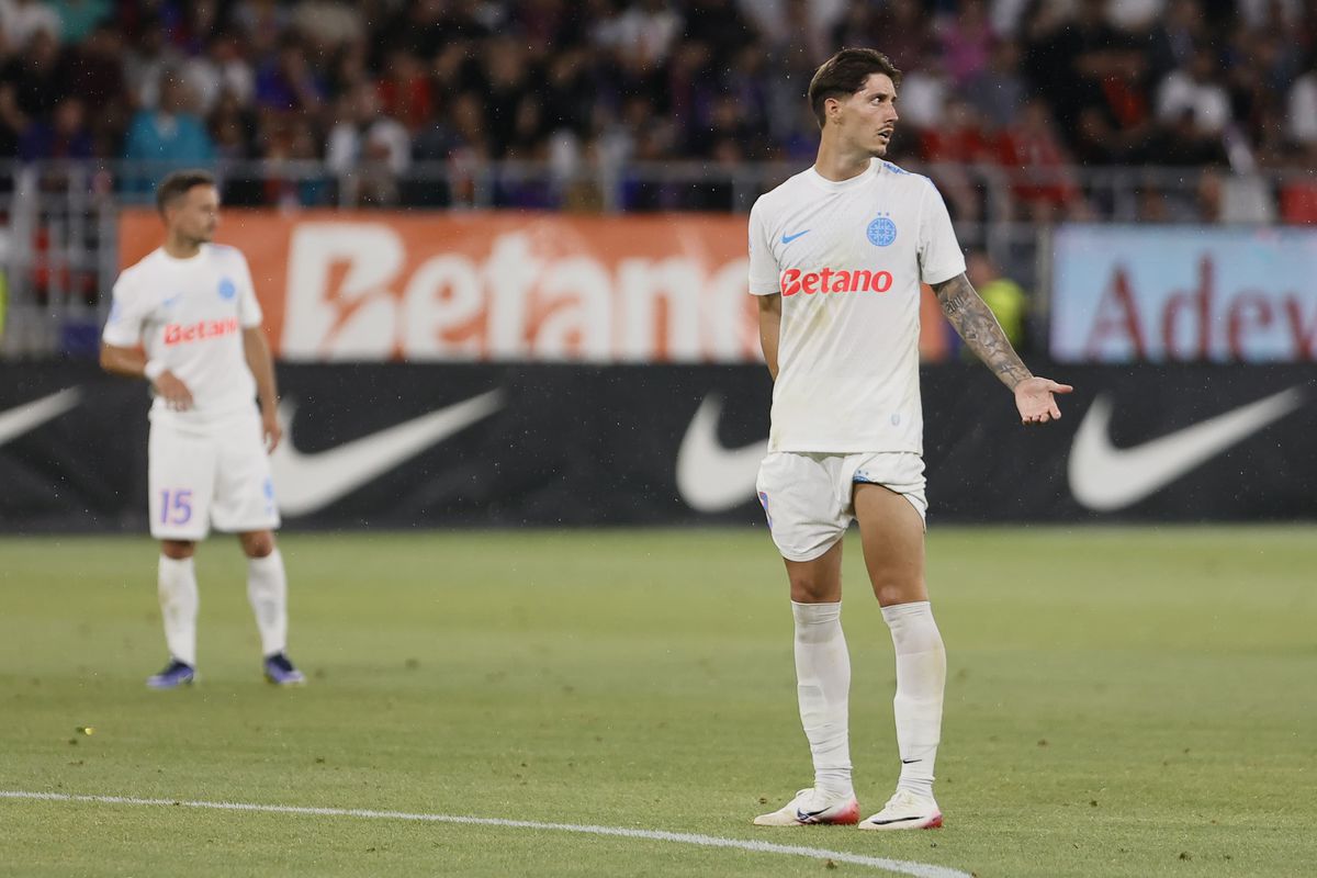 David Miculescu, accidentat în FCSB - Inter d'Escaldes // foto: Cristi Preda (GSP)