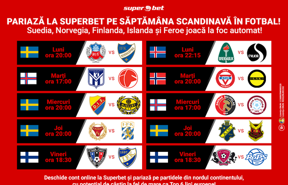 În Țările Nordice, vara e ca iarna! Scandinavii joacă fotbal pe răcoare, dar ne trimit rezultate fierbinți! Ție ce fotbal din zonă îți place să pariezi?