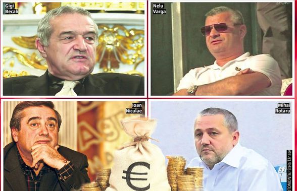 EXCLUSIV Patronii-creditori Becali, Varga, Rotaru și Niculae au de luat 50 de milioane de euro! Cele mai bogate cluburi din Liga 1 au cele mai mari datorii