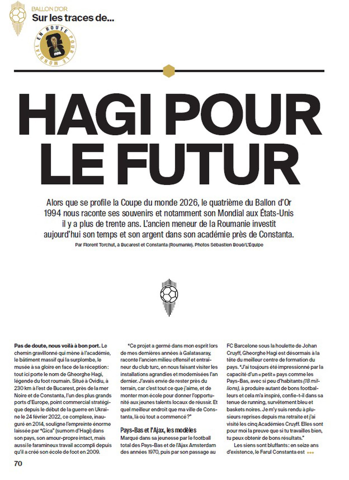 Gică Hagi, reportaj de șapte pagini în revista France Football